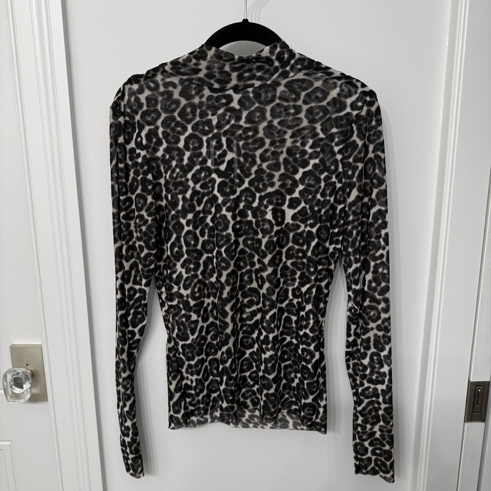 AFRM x Nordstrom leopard print top sheer